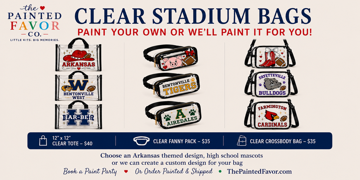 Hand-Painted Clear Stadium Tote