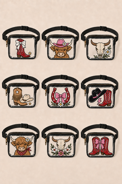Custom Design Hand-Painted Clear Stadium Bags