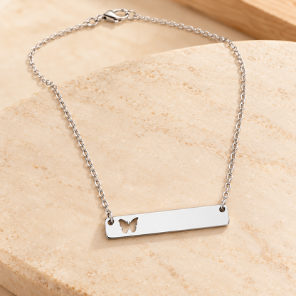 Butterfly Cutout Horizontal Bar Necklace